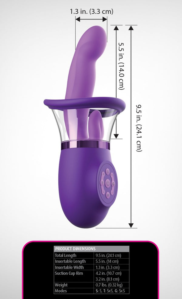 Fantasy For Her G-spot vibrator met zuignap & clitorale tong - Paars - Fantasy For Her - SKU: 5480730000