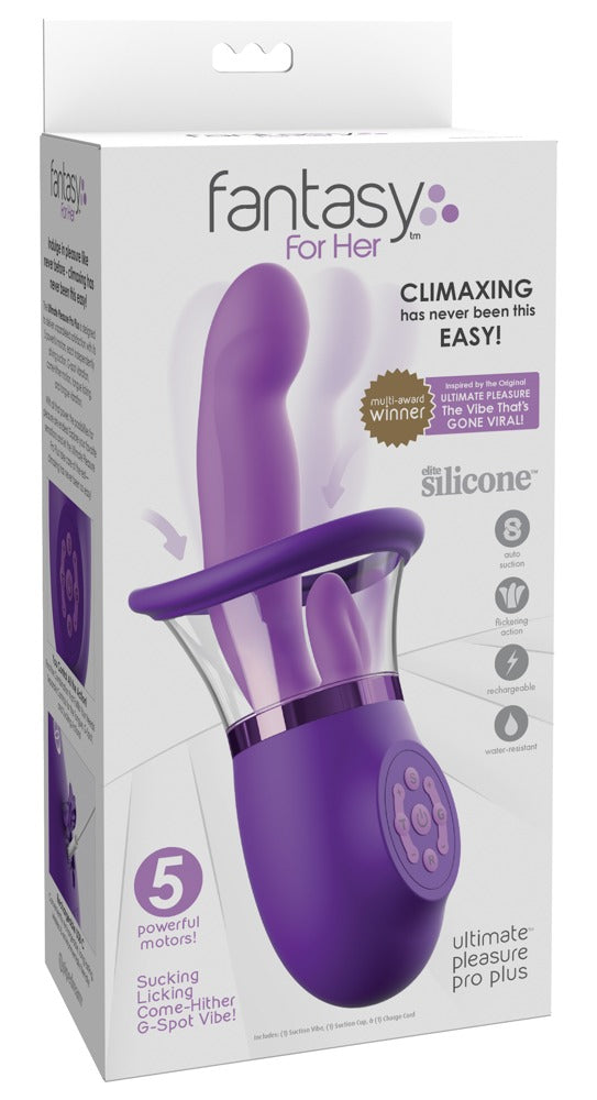 Fantasy For Her G-spot vibrator met zuignap & clitorale tong - Paars - Fantasy For Her - SKU: 5480730000