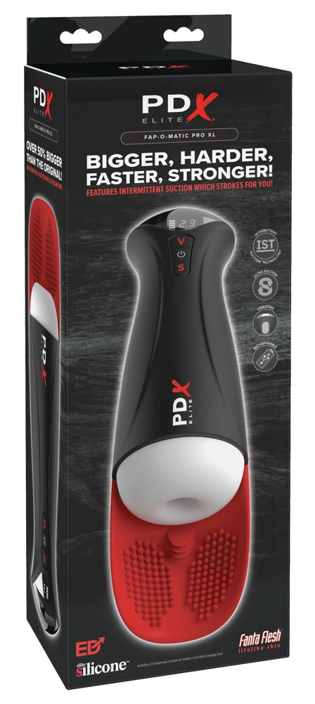 PDX Elite Masturbator met balstimulator en zuigfunctie - Zwart