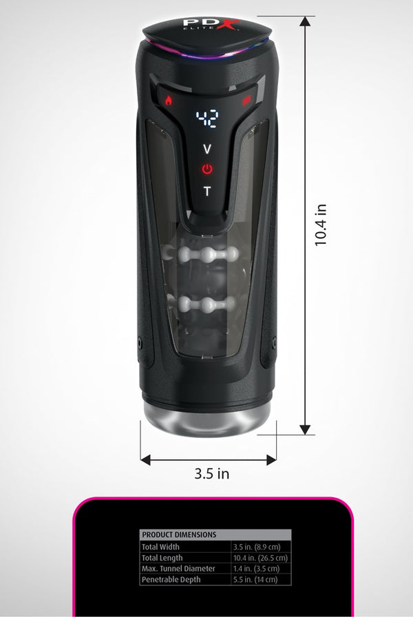 PDX Elite Moto-Bator Pro masturbator - Zwart - PDX Elite - SKU: 5481380000