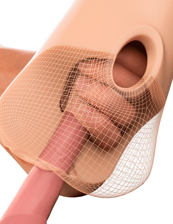 PDX Plus Vibrator met vagina/anus ontwerp - Huidskleur - PDX Plus - SKU: 5482600000