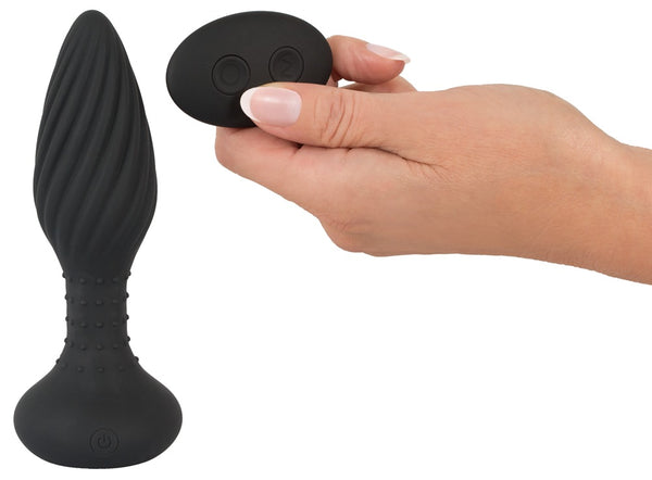 ANOS Butt Plug spiraalvormig - Zwart - ANOS - SKU: 5507600000