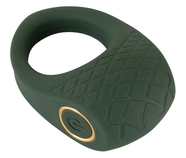Emerald Love vibro-cock ring met ruitpatroon - Groen - Emerald Love - SKU: 5518640000