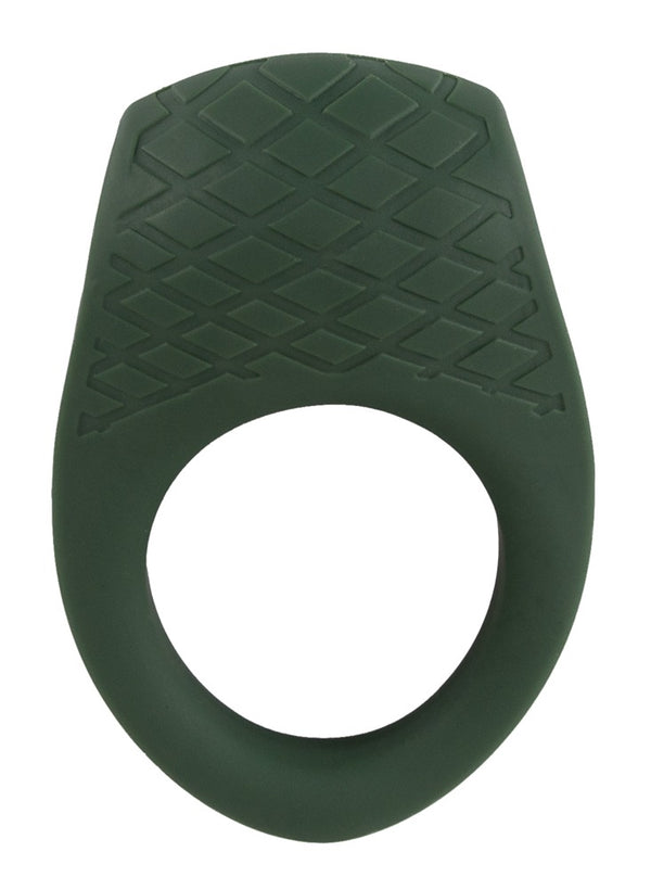 Emerald Love vibro-cock ring met ruitpatroon - Groen - Emerald Love - SKU: 5518640000