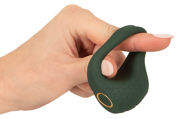 Emerald Love vibro-cock ring met ruitpatroon - Groen - Emerald Love - SKU: 5518640000