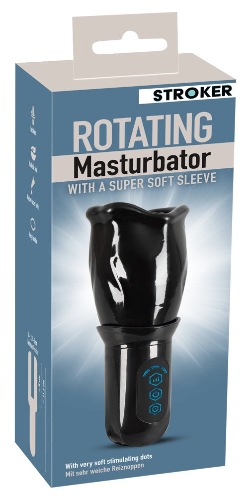 Stroker Roterende masturbator met tongen - Zwart - Stroker - SKU: 5526400000