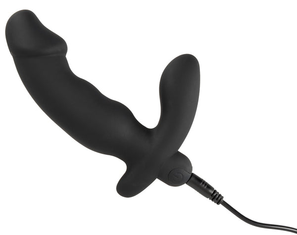 ANOS Pikvormige Butt Plug met trilling - Zwart - ANOS - SKU: 5530000000