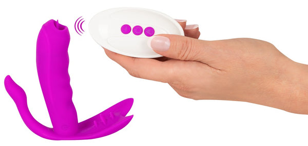 JAVIDA Likkende slip met 3 stimulatoren en warming - Paars - JAVIDA - SKU: 5531150000