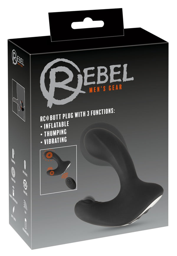 Rebel Tik Plug met 3 functies - Zwart - Rebel - SKU: 5532710000