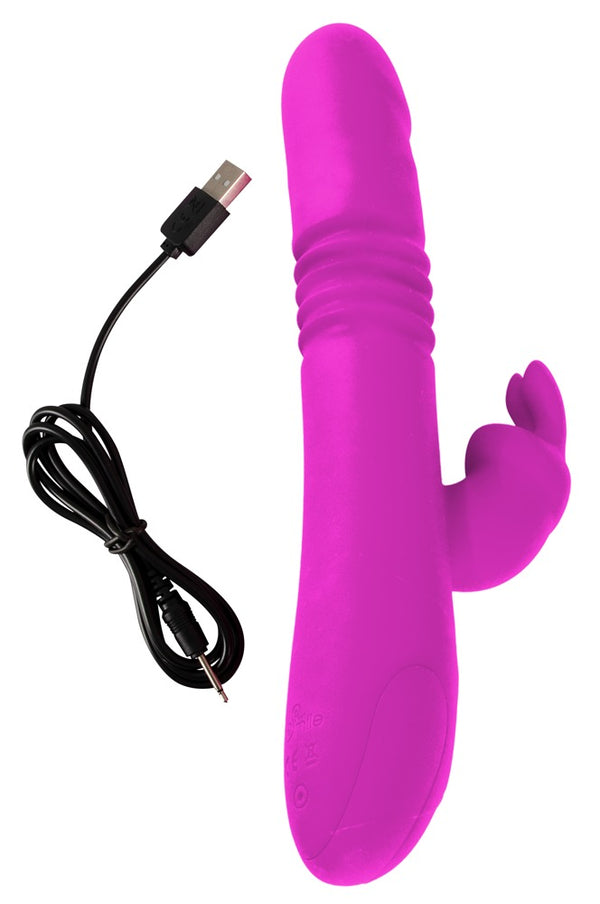 Sweet Smile Thrusting Pearl Rabbit vibrator - Roze - Sweet Smile - SKU: 5548040000