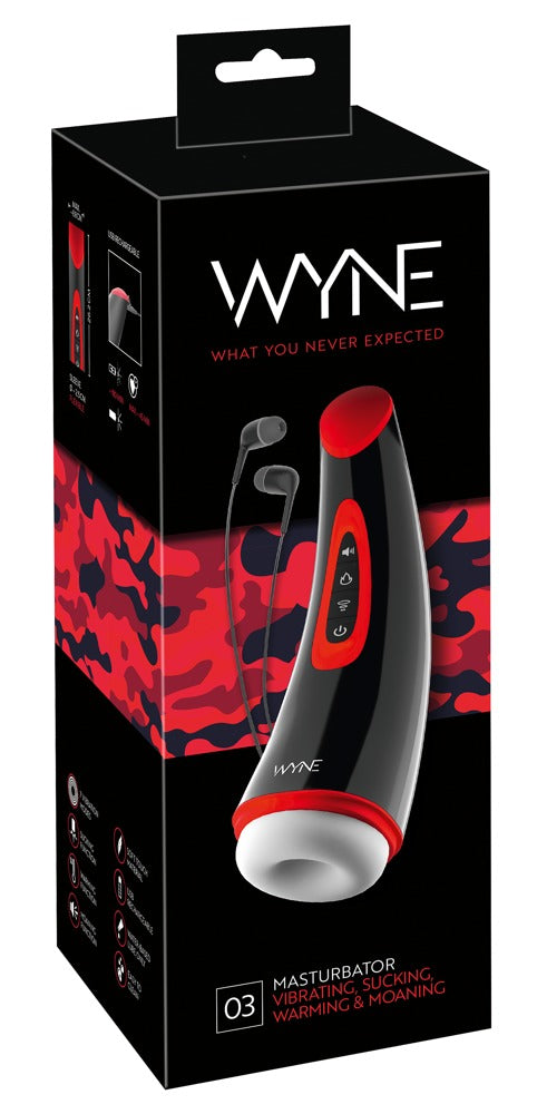 WYNE masturbator met kreuntjes - Zwart - WYNE - SKU: 5548980000