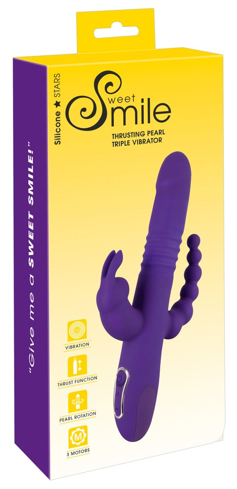 Sweet Smile drievoudig thrusting vibrator - Paars - Sweet Smile - SKU: 5549280000