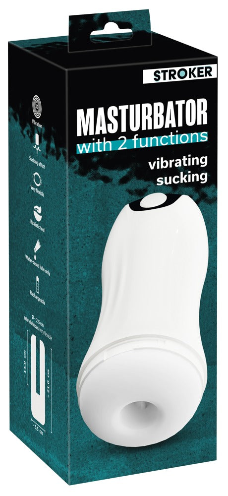 Stroker dubbelwerkende masturbator - Wit - Stroker - SKU: 5553470000