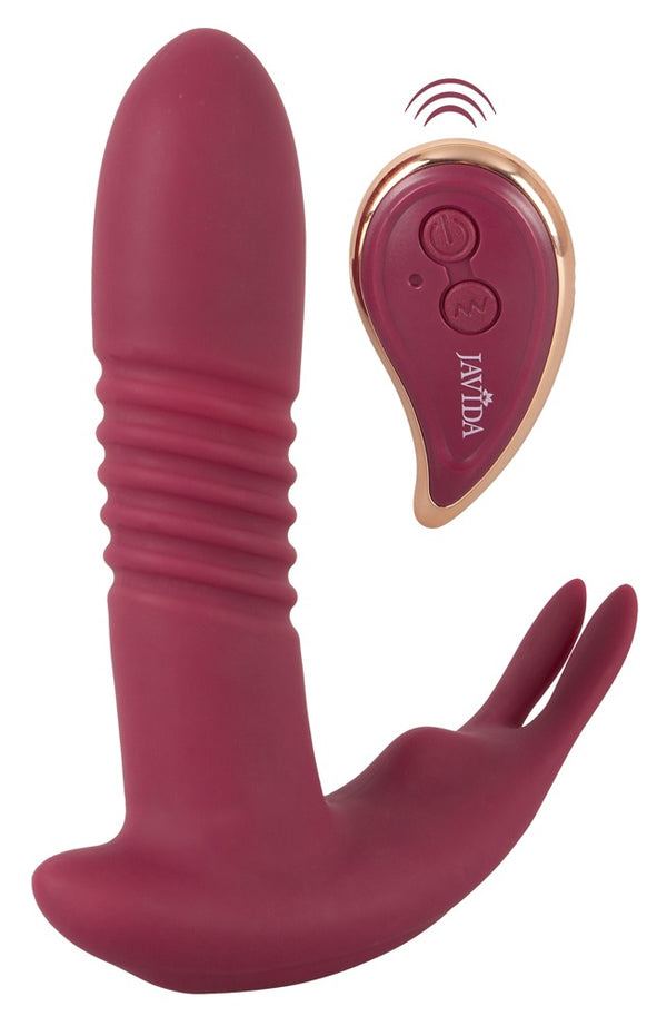 JAVIDA handsfree vibrator met gegroefde schacht - Rood - JAVIDA - SKU: 5553800000