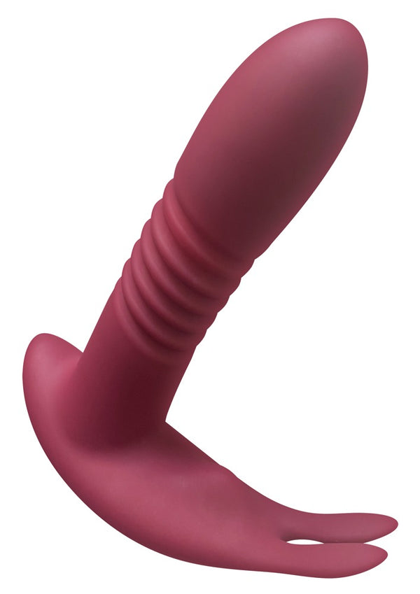 JAVIDA handsfree vibrator met gegroefde schacht - Rood - JAVIDA - SKU: 5553800000