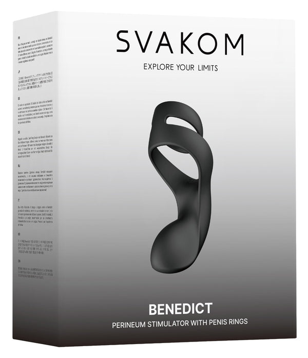 SVAKOM penis- en balring met perineumvibrator - Zwart - SVAKOM - SKU: 5554600000