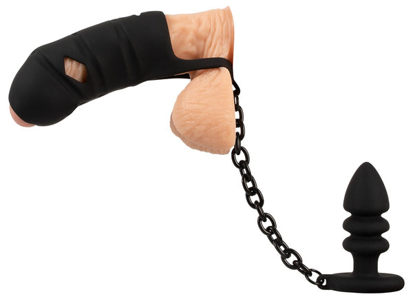 Black Velvets haan kooi met butt plug - Zwart - Black Velvets - SKU: 5563000000