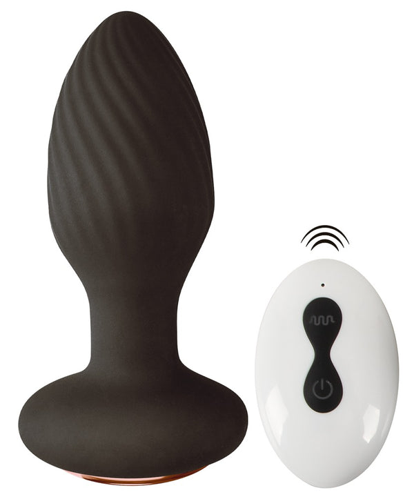ANOS Butt plug roterend met spiraalvormige vibratie - Zwart - ANOS - SKU: 5570560000