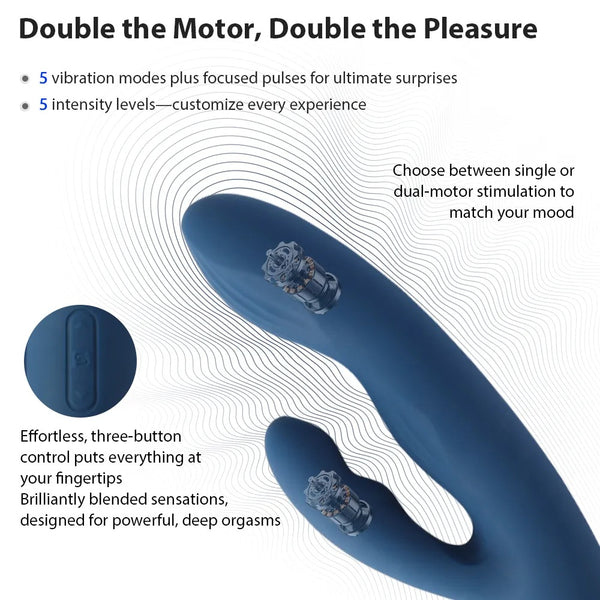SVAKOM Aylin rabbit vibrator met pulserende top - Blauw - SVAKOM - SKU: 5587610000