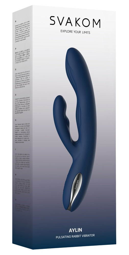 SVAKOM Aylin rabbit vibrator met pulserende top - Blauw - SVAKOM - SKU: 5587610000