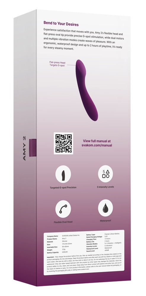 SVAKOM Amy 2 vibrator - Paars - SVAKOM - SKU: 5587880000