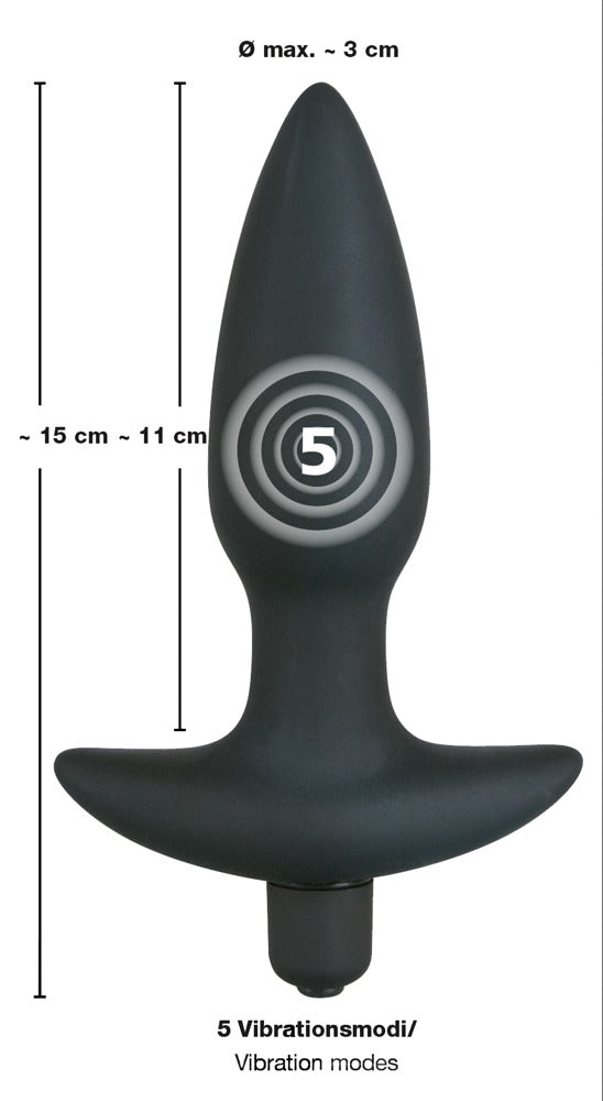 Black Velvets stille vibrerende anale plug - Zwart - Black Velvets - SKU: 5781770000
