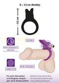 Sweet Smile Trillende cock ring met konijnenoren - Paars