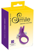 Sweet Smile Trillende cock ring met konijnenoren - Paars