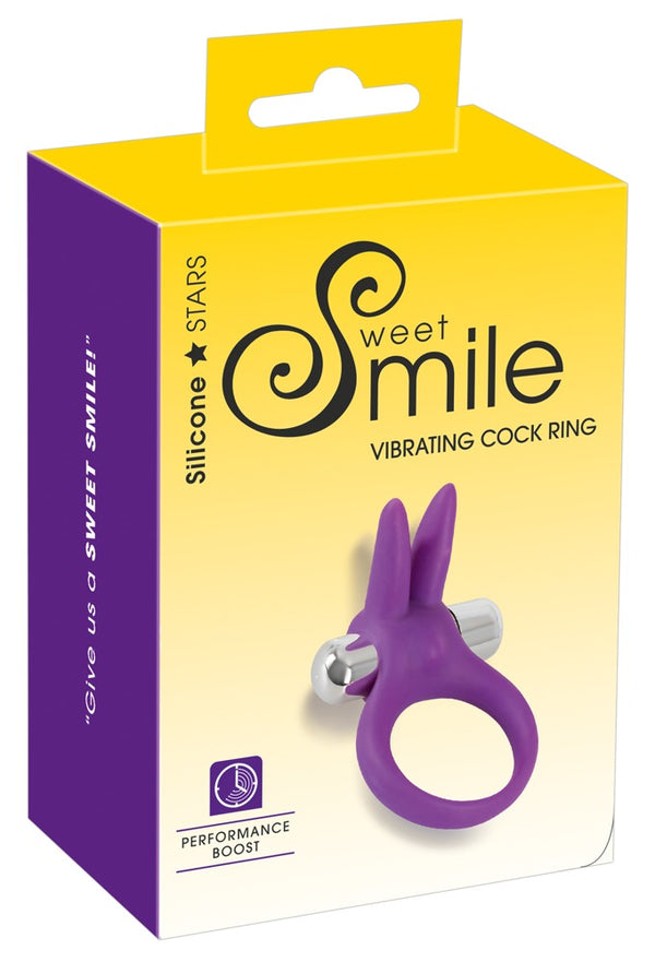 Sweet Smile Trillende cock ring met konijnenoren - Paars - Sweet Smile - SKU: 5835370000