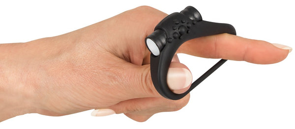Sweet Smile vibro-cock ring met mini-vibrator - Zwart - Sweet Smile - SKU: 5848780000