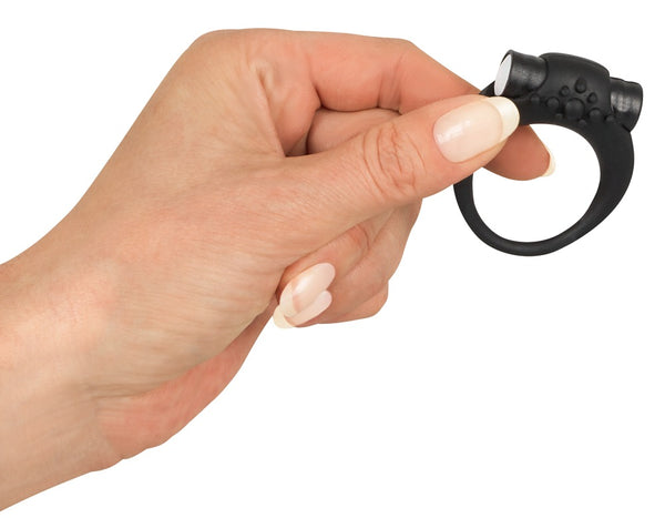 Sweet Smile vibro-cock ring met mini-vibrator - Zwart - Sweet Smile - SKU: 5848780000