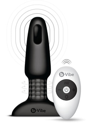 b-Vibe anaalvibrator Rimming 2 Butt plug - Zwart