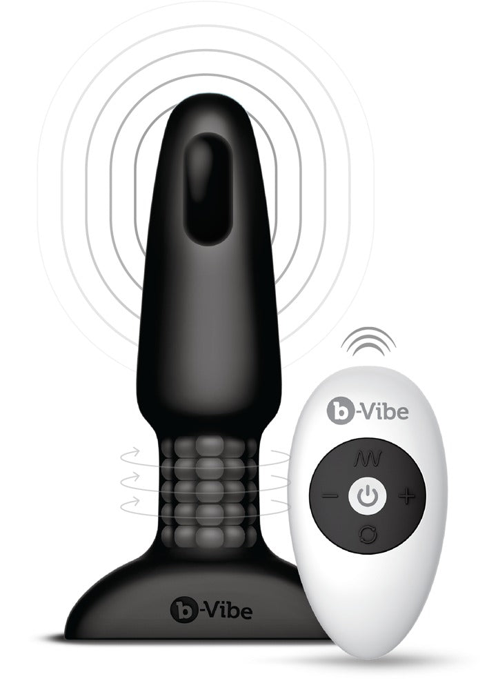 b-Vibe anaalvibrator Rimming 2 Butt plug - Zwart