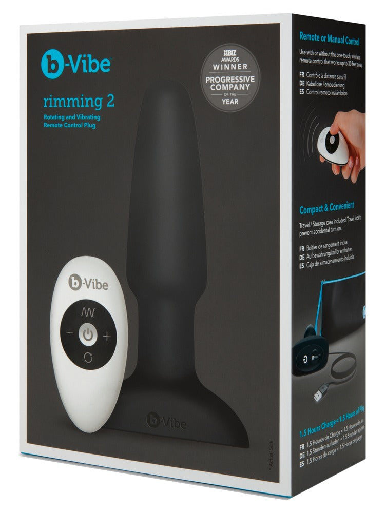 b-Vibe anaalvibrator Rimming 2 Butt plug - Zwart