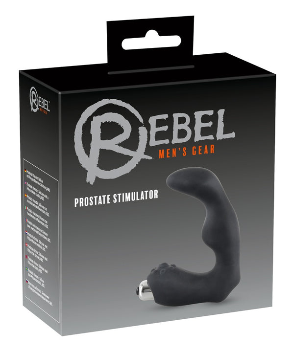 Rebel L-vormige vibrator met stippen - Zwart - Rebel - SKU: 5859040000