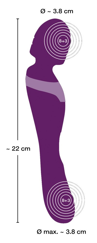 JAVIDA dubbele vibrator met beweegbaar hoofd - Paars - JAVIDA - SKU: 5882020000