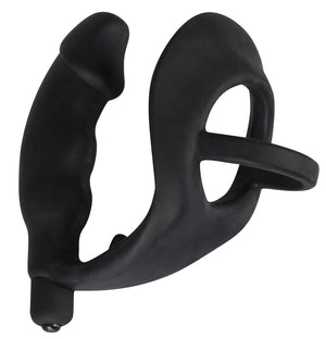 Black Velvets Ring & vibro plug - Zwart