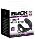 Black Velvets Ring & vibro plug - Zwart