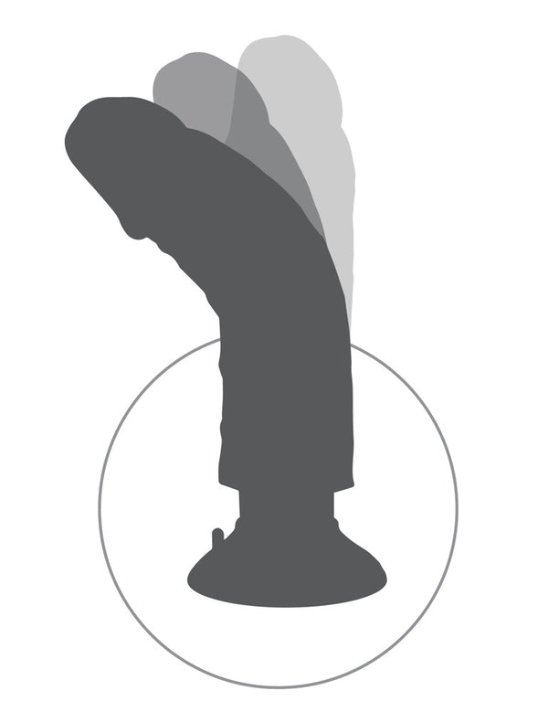 King Cock 9" buigbare vibrator - Huidskleur Licht - King Cock - SKU: 5887250000