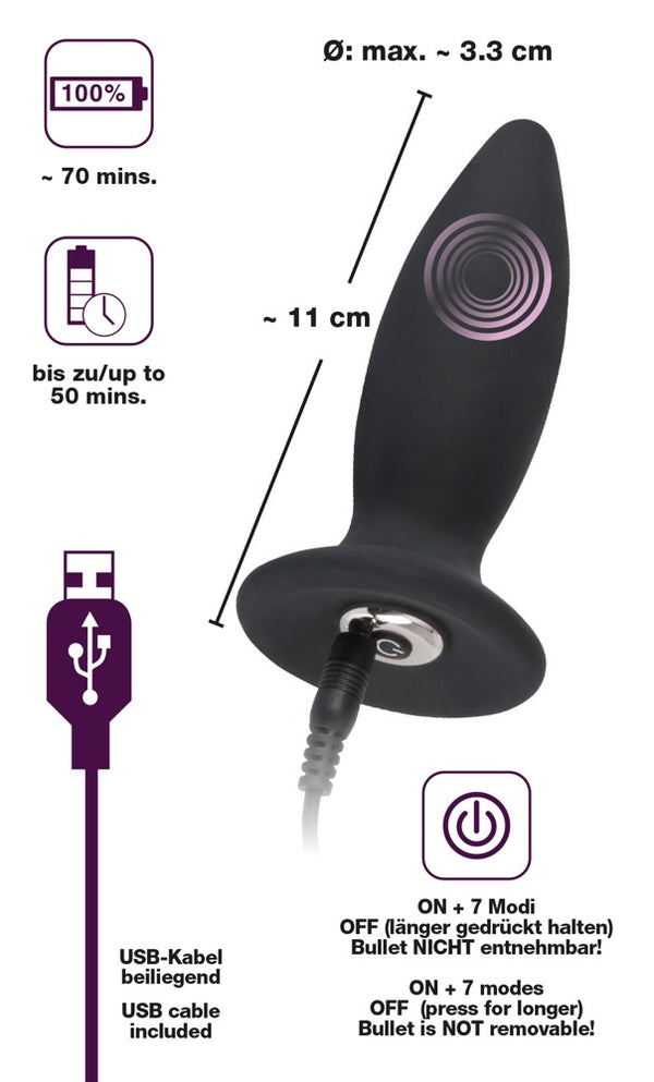 Black Velvets Butt plug - Zwart - Black Velvets - SKU: 5927900000