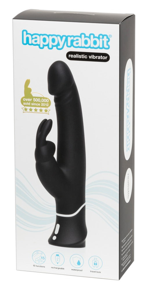 happyrabbit realistische konijntje vibrator - Zwart - happyrabbit - SKU: 5928970000