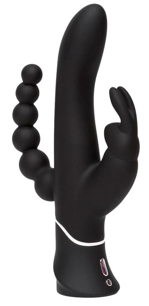 happyrabbit dubbele vibrator drievoudig - Zwart