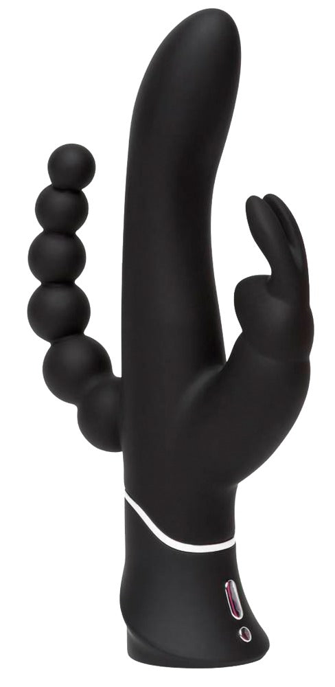 happyrabbit dubbele vibrator drievoudig - Zwart