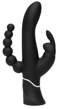 happyrabbit dubbele vibrator drievoudig - Zwart