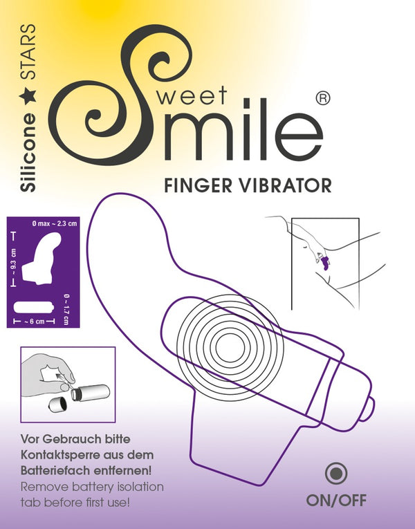 Sweet Smile Vinger vibrator - Zwart - Sweet Smile - SKU: 5932220000
