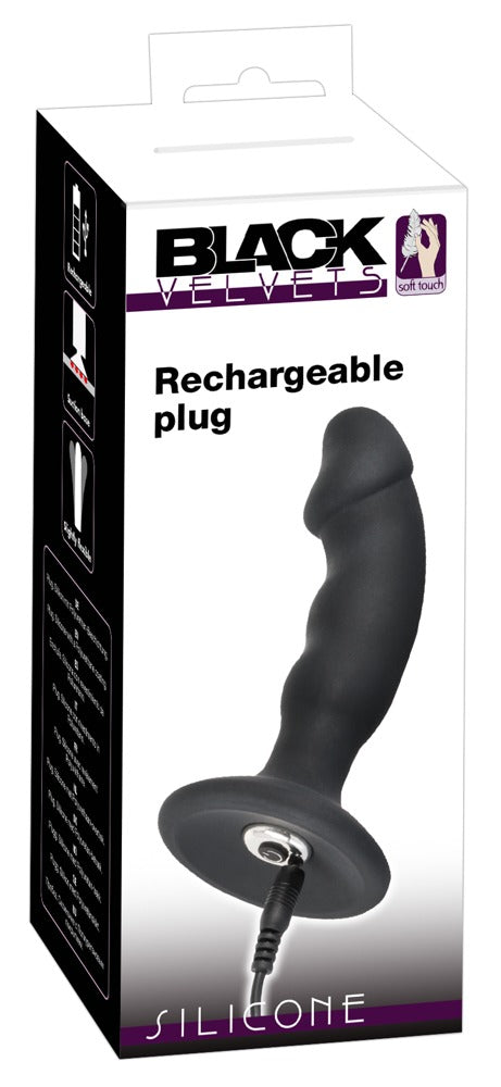 Black Velvets vibrerende P-spot plug - Zwart - Black Velvets - SKU: 5934430000