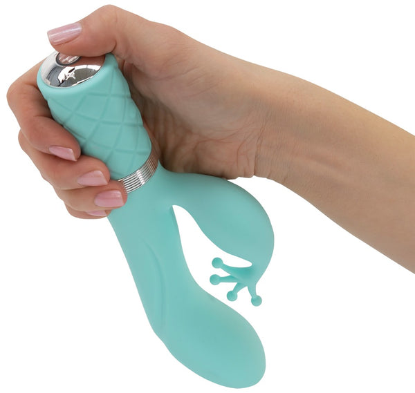 PILLOW TALK Kinky Luxurious dubbele massager - Turquoise - PILLOW TALK - SKU: 5943420000