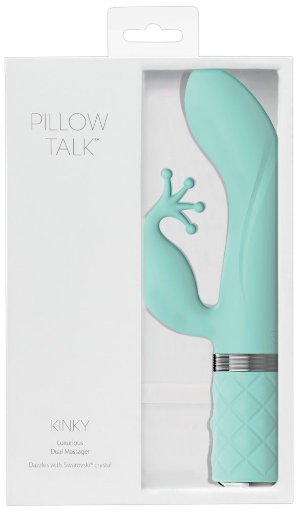 PILLOW TALK Kinky Luxurious dubbele massager - Turquoise - PILLOW TALK - SKU: 5943420000