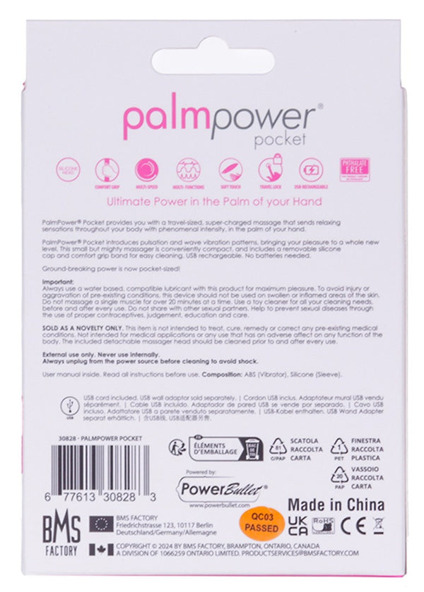 Palmpower Pocket massagestaaf - Roze - palmpower - SKU: 5944740000