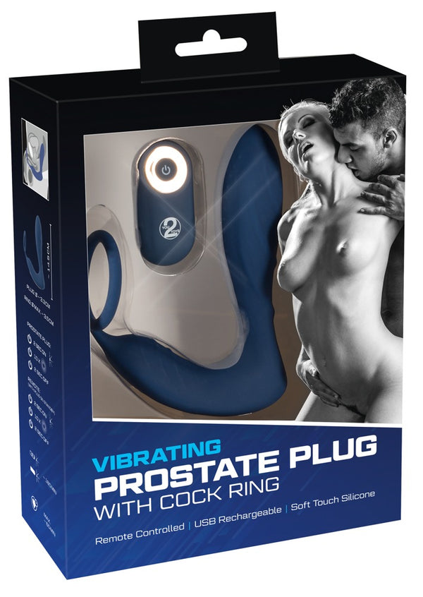 You2Toys vibrerende prostaatplug met cockring - Blauw - You2Toys - SKU: 5948810000